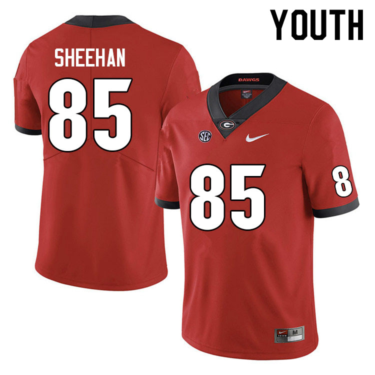 Youth #85 Drew Sheehan Georgia Bulldogs College Football Jerseys Sale-Red Anniversary